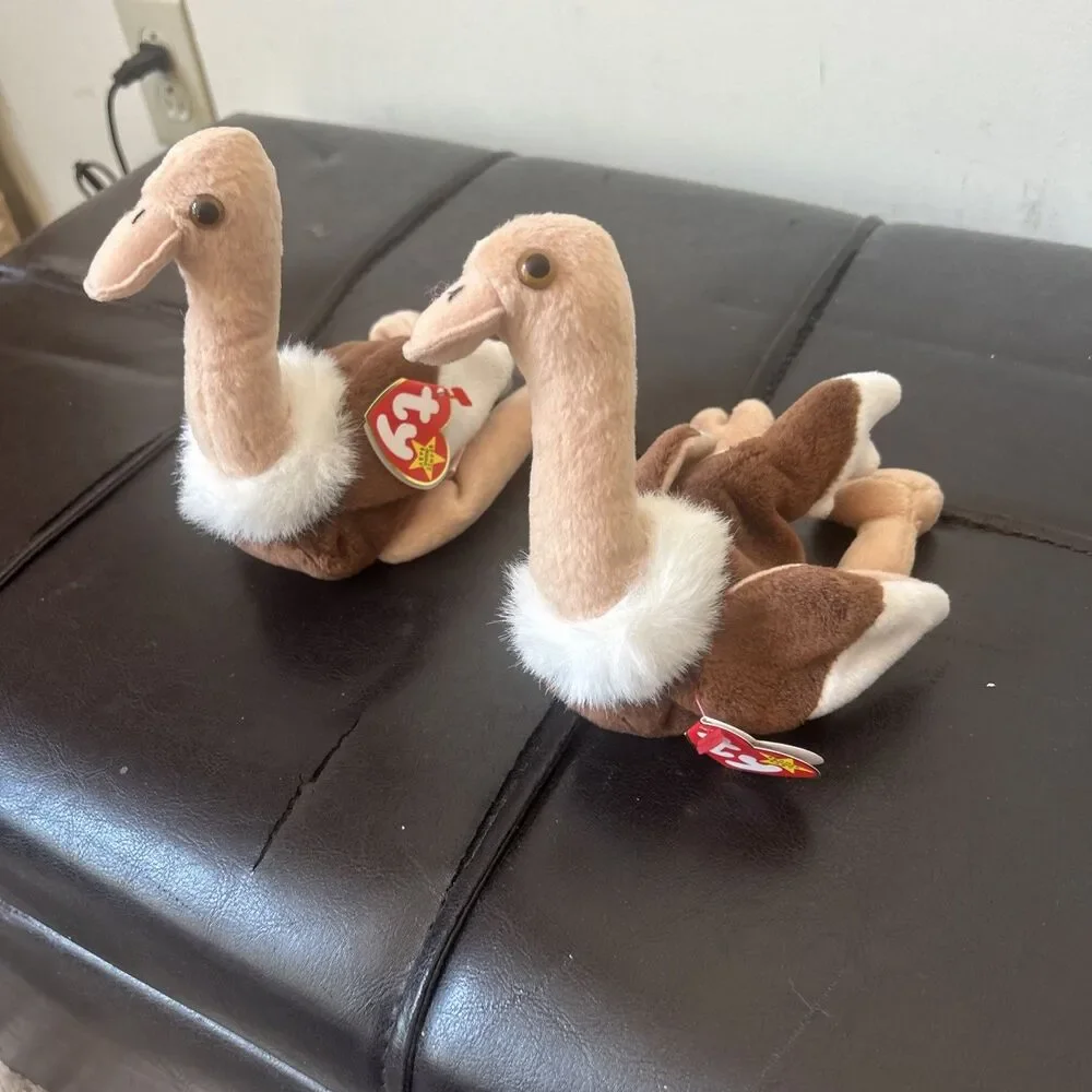 TY Beanie Baby – STRETCH the Ostrich 1997 Rare Retired Vintage Lot Of 2